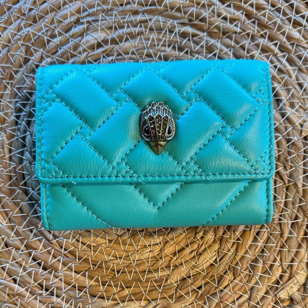Turquoise Quilted Kurt Geiger small wallet
